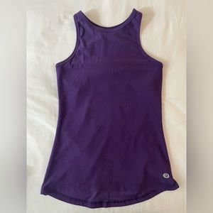 Purple high-neck tank top